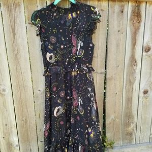 Zara maxi dress with Stars, moon and fairies nwt